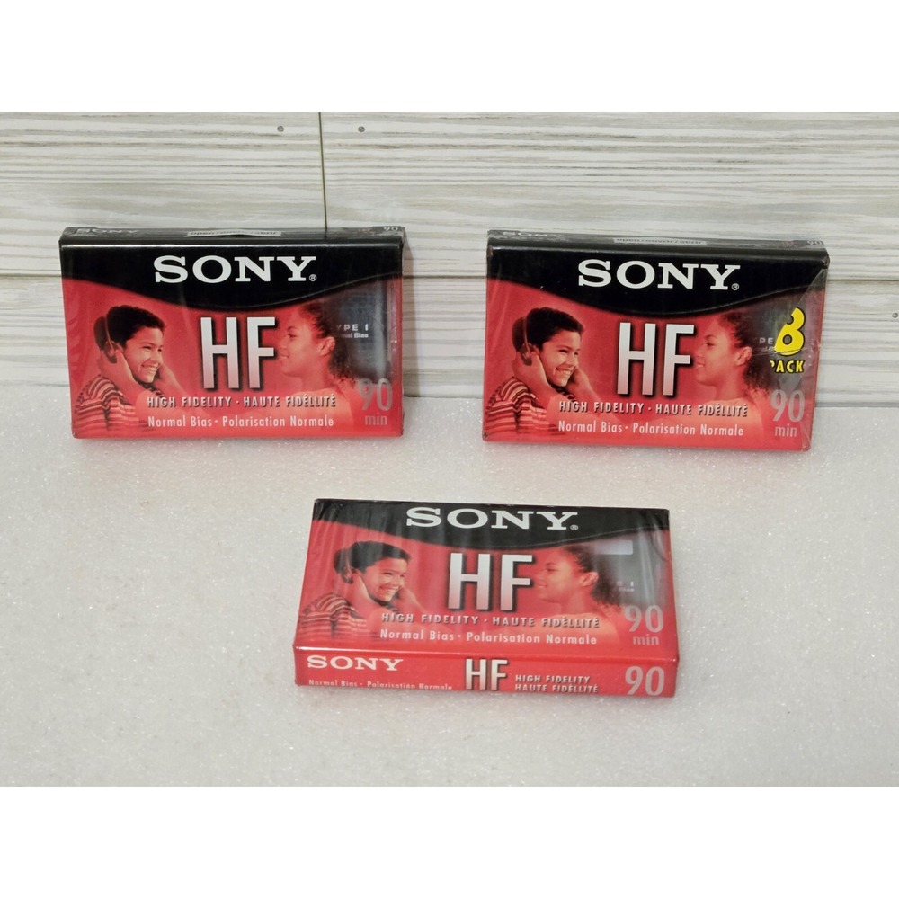 Lot of 3 - Blank SONY HF Cassette Tapes Sealed And Brand New 90 Minute Tape